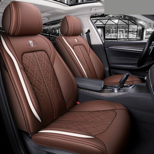 High Quality Leather Material Wear Resistant and Durable Simple Style 5 Seater Full Coverage Universal Fit Seat Covers  £¨Ford Mustang and Chevrolet Camaro are Not Suitable£©