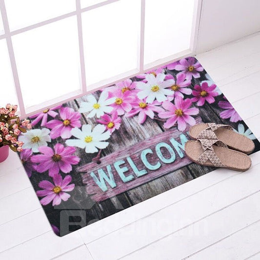 Romantic Pink Daisy Anti-Slipping Welcome Doormat
