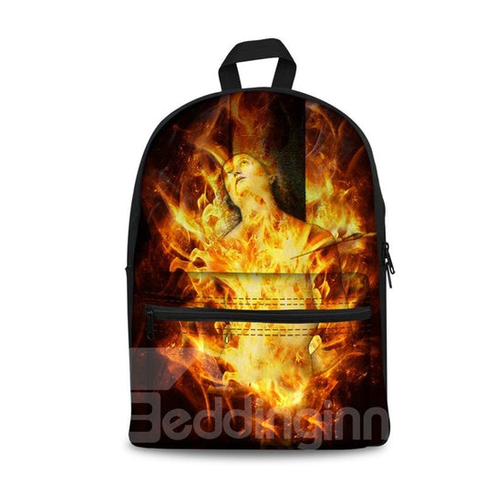 Waschbarer 3D Fire Leichter Schul-Outdoor-Rucksack