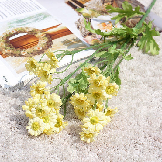 Flores artificiales Margaritas artificiales Ramo de margaritas Planta falsa Bonsái para decoración de bodas en el hogar Oficina Centros de mesa Arreglo Decoración de alféizar de ventana 