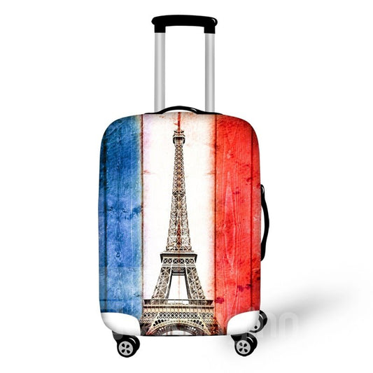 French Flag Eiffel Tower Nation 3D Pattern Fashion Luggage Cover
