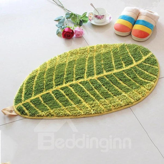 Super Soft Unique Leaf Shape Anti-slip Bath Rug