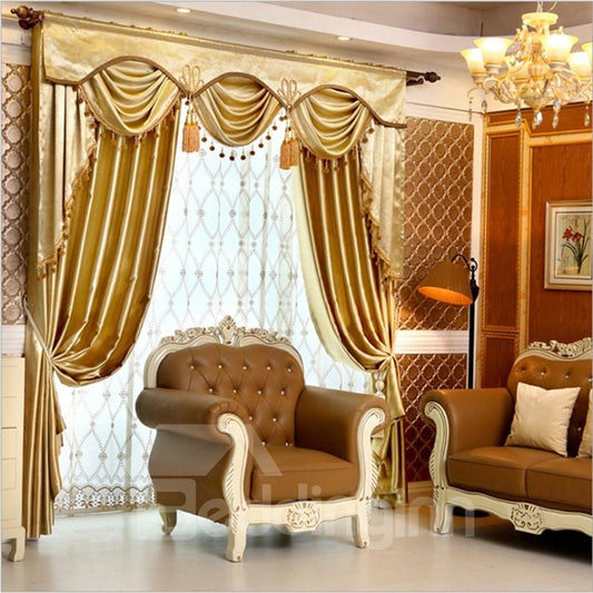Gold Blackout Curtains for Bedroom Living Room Custom Room Darkening Window Curtains Drapes No Pilling No Fading No off-lining