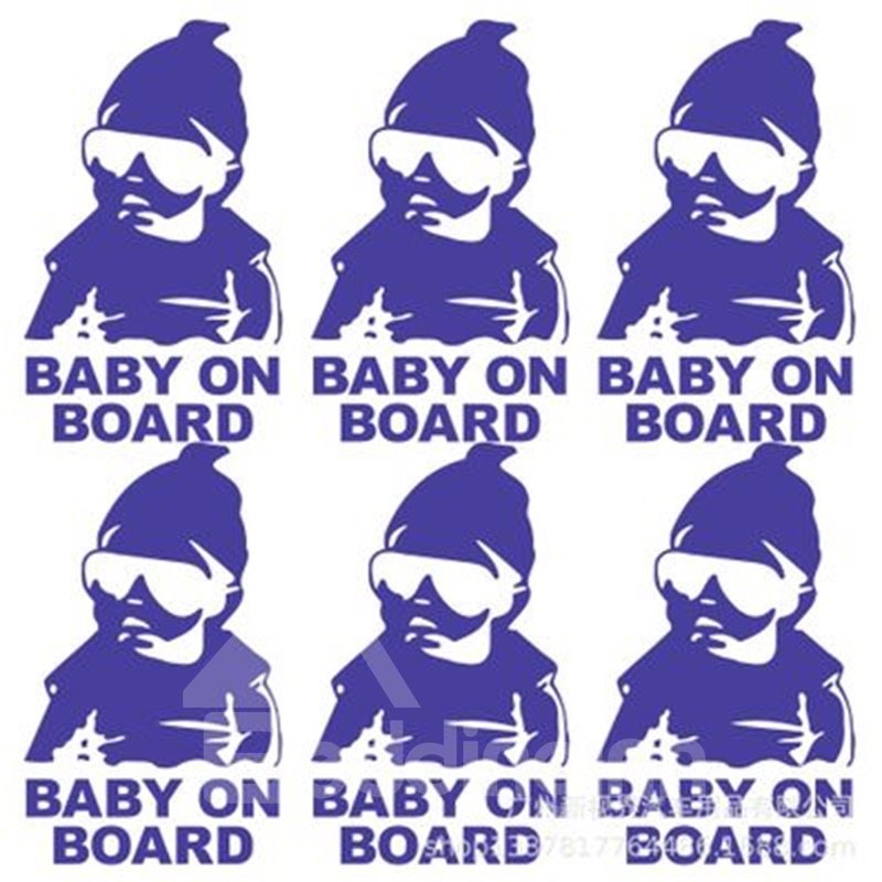 Cool Baby And Letter Pattern Waterproof Scratch Proof Car Sticker