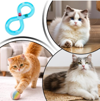 Cat Track Toy Figure-8 Shaped Interactive Enrichment Activity with Ball