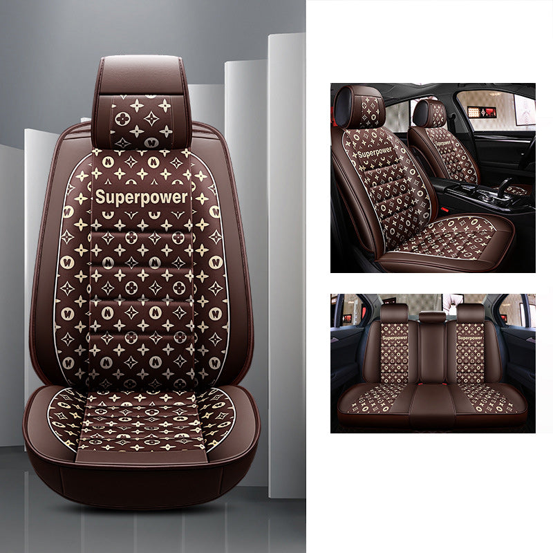 Luxury Creative Style Floral Pattern PU Leather Universal Car Seat Cover for sedans SUV