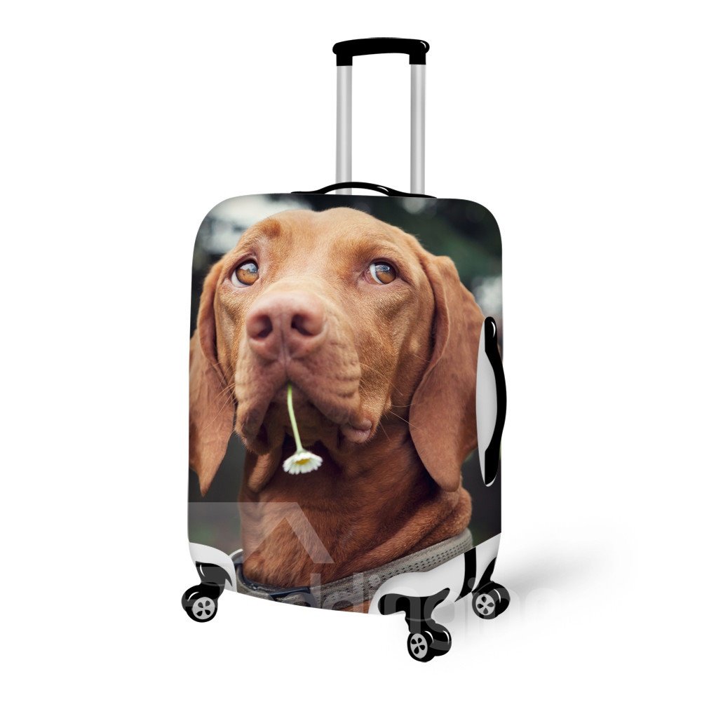 Fantastic Dog With Flower Pattern 3D Painted Luggage Cover