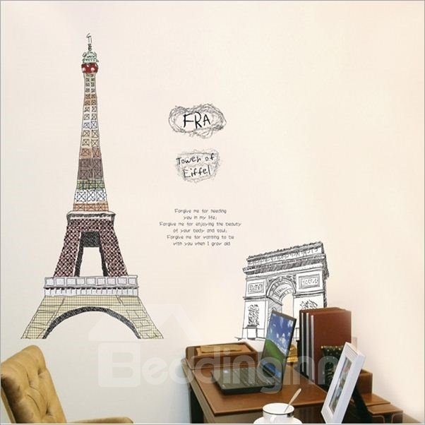 New Arrival Triumphal Arch and Eiffel Tower Wall Stickers