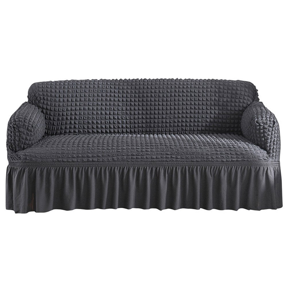 Funda de sofá Seersucker con falda, funda elástica Universal para sofá, Protector de muebles para silla y sofá de fácil instalación 