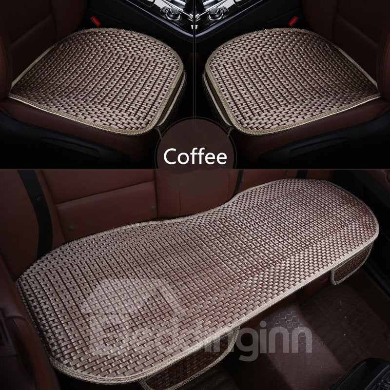 3-teilige Autositzmatte aus Polyestermaterial im modernen Stil mit einfarbigem Muster