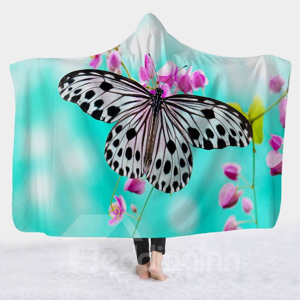 Feen und Mond Lila bedruckte superweiche 3D-Decke aus Sherpa-Fleece