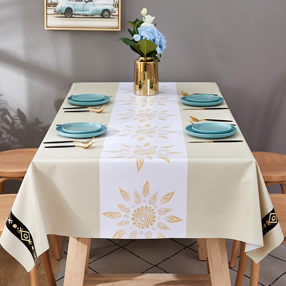 Environmental Protection PVC Material Modern Minimalist Style Waterproof and Stain Resistant No Leakage Very Easy to Clean Tablecloth