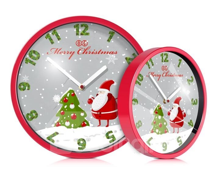 Fantástico maravilloso cuarzo mudo lindo reloj navideño de dibujos animados 