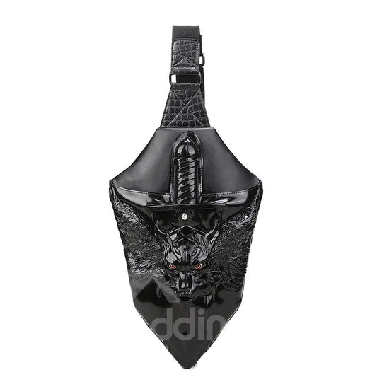 Mochila 3D Dragon Sword Mochila de cuero PU Bolso de hombro