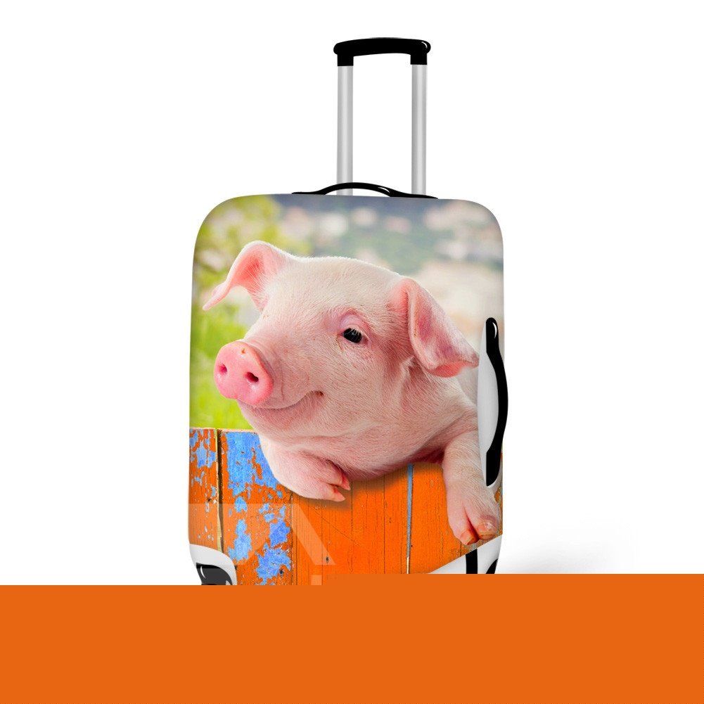Adorable Piglet on Fence Pattern 3D Painted Luggage Cover