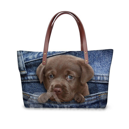 Wasserdichte schwarze Hundetiere 3D-gedruckte Umhängetaschen