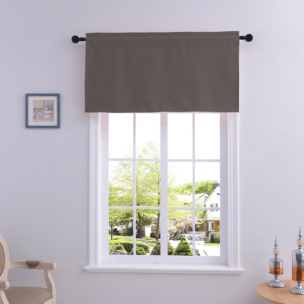 Einfacher, einfarbiger Fenstervolant im amerikanischen Stil, kurzer Polyester-Vorhang für Küchen, Badezimmer, Keller und mehr