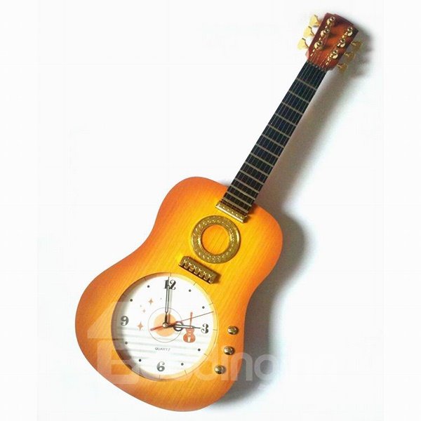 Reloj de pared decorativo de plástico con diseño de guitarra clásica