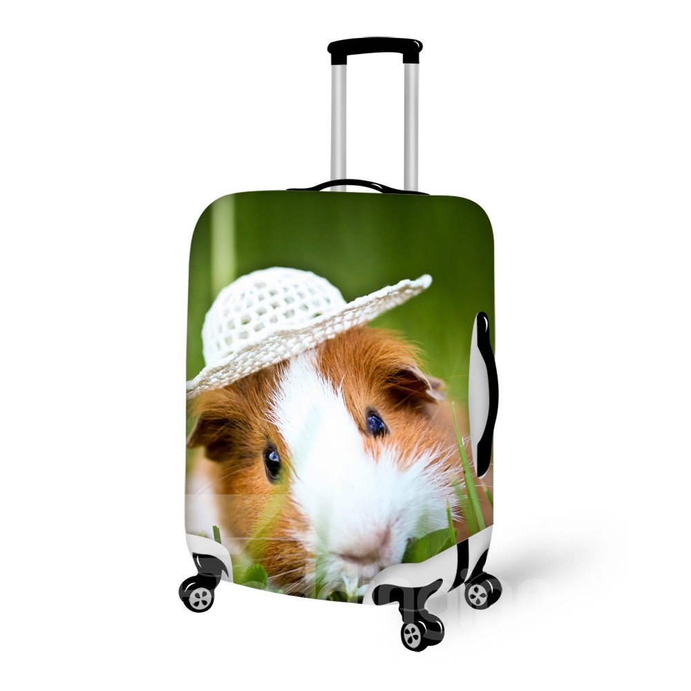 Guinea Pig with Hat Pattern 3D Painted Luggage Cover