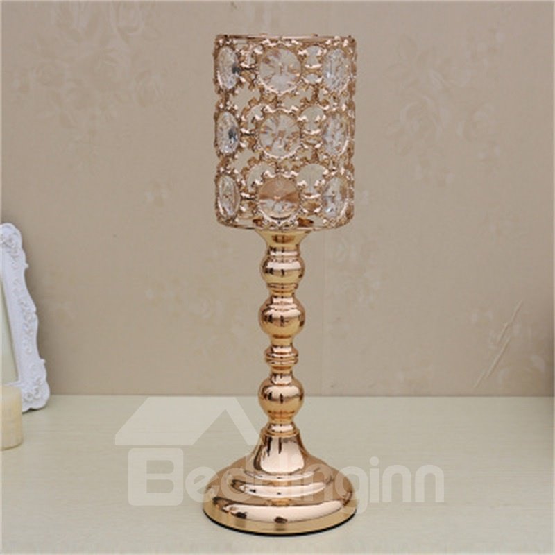 Creative and Fashion European Style Hollowed-out Crystal Candle Holder