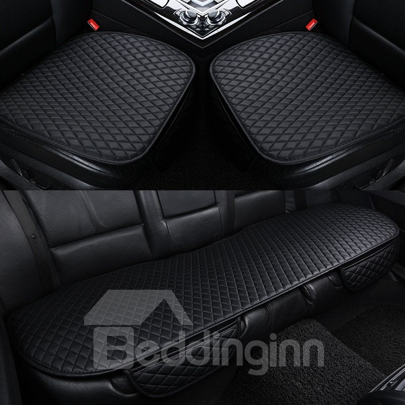 Business Style Plain Pattern Microfiber Material Universal Fit Car Seat Mat