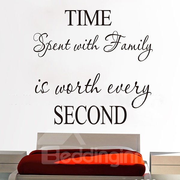 Etiqueta de pared extraíble Tiempo con letras y palabras amorosas en familia