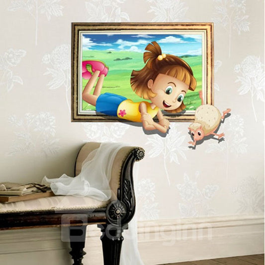 Erstaunlicher kreativer 3D-Wandaufkleber mit hübschem Mädchen-Design
