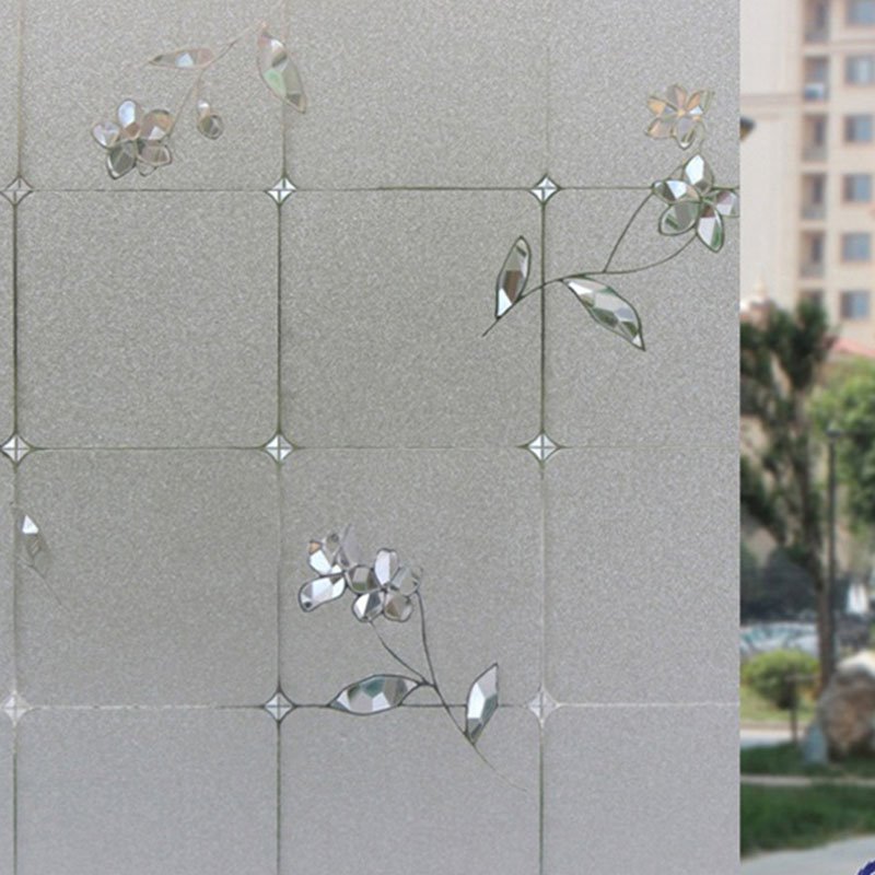 Adhesivo estático de vidrio 3D, película decorativa adiabática para ventana de privacidad sin pegamento 