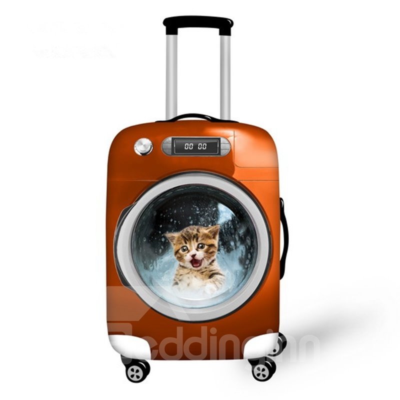 Unique Wash Machine with Cute Animals Pattern 3D Painted Luggage Cover