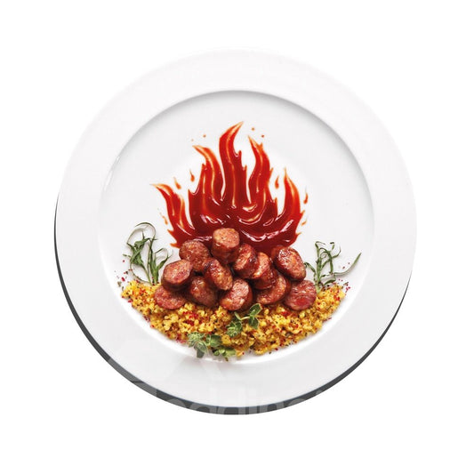 Pegatinas de escritorio con alfombrilla de ratón extraíbles con patrón de plato delicioso 3D