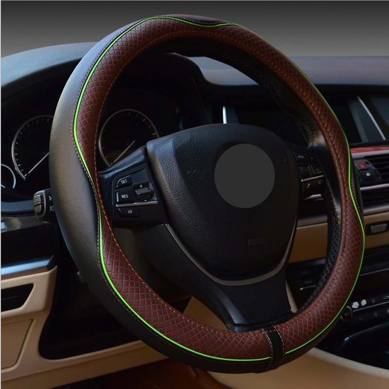 Modern Design Classic Solid Leather Material And Most Popular Steering Wheel Covers Suitable for Most Round Steering Wheels