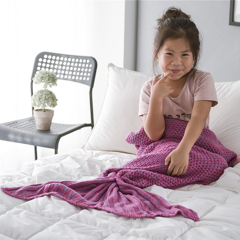 Manta de cama tejida de sirena, manta acrílica, 7 colores, resistente al desgaste, resistente a la piel 