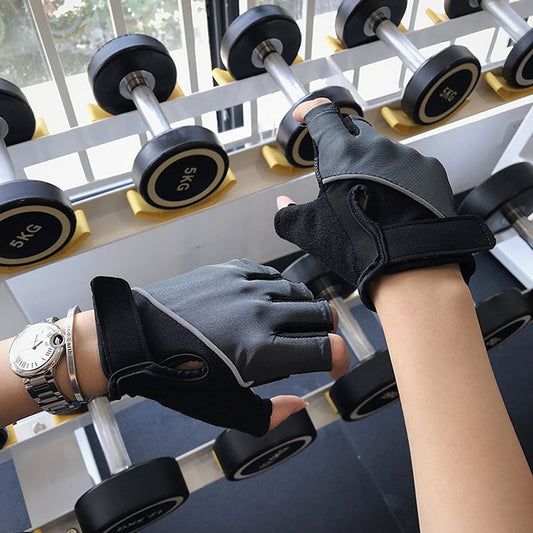 Cycling Gloves Sports Fitness Gloves Female Anti Slip Half Finger Hand Protection Equipment Training Mobile Bicycle Exercise Protective Gloves