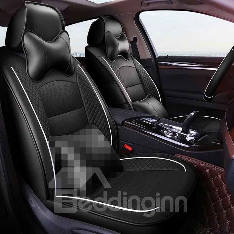 Cubierta de asiento de coche personalizada de cuero real de estilo simple con patrón liso