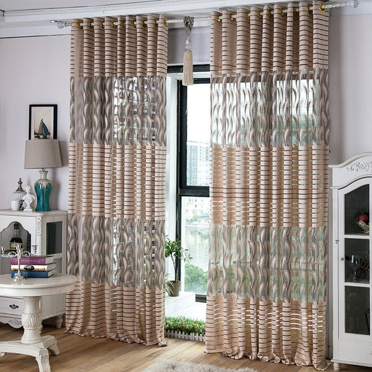 Feathers of Carve Patterns Sheer Curtains Ga Color Voile Curtains Noble and Elegant for Living Room Bedroom Decoration Custom 2 Panels Drapes Breathable