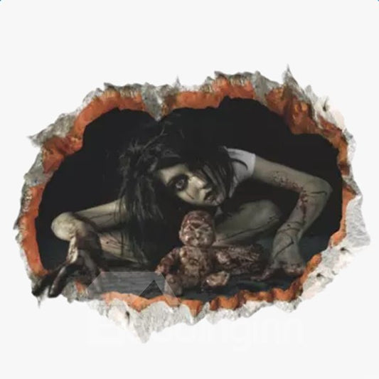 Pegatinas de pared 3D con decoración de Halloween con estampado de fantasmas horribles y creativos