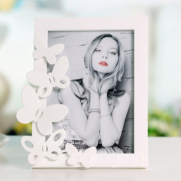 Wunderschöner Desktop-Fotorahmen aus Kunststoff mit Schmetterlingsdekoration