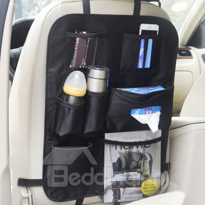 Cost-Effective Enough Capacity Multiple Pockets Microfiber Leather Material Car Backseat Organizer
