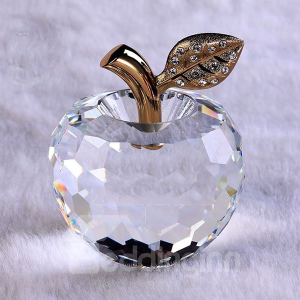 Maravillosa idea de regalo navideño Decoración de escritorio de Apple de cristal