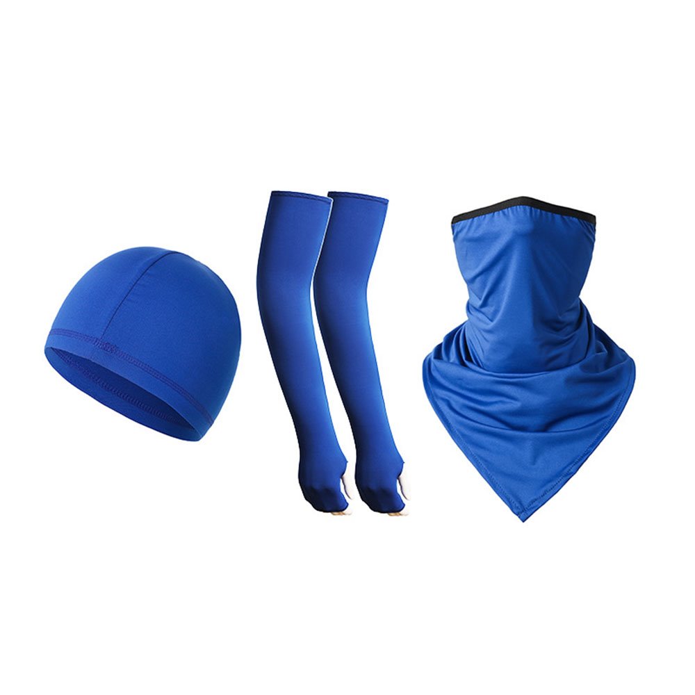 3 unids/set de bandana con bucles para las orejas, funda para el brazo y gorro con forro para casco para hombres y mujeres, motocicleta, ciclismo, deportes al aire libre 