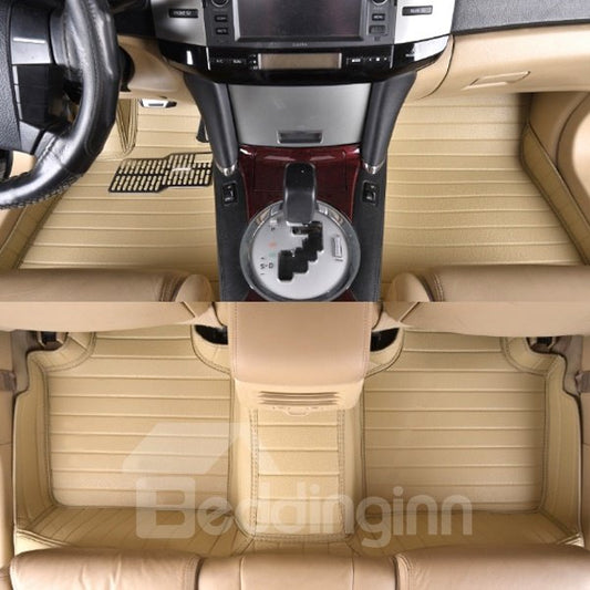 Beigefarbener Luxus mit einzigartigem All-Surround-Design, passgenaue Auto-Fußmatten aus PVC-Leder 