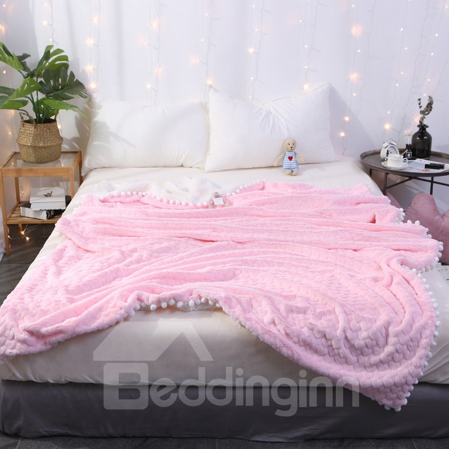 Double-Sided Super Soft Luxurious Plush Pure Color Blanket