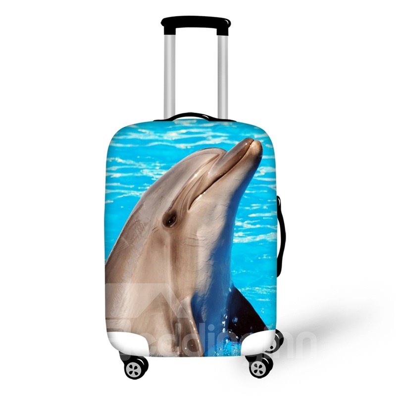 Protector de maleta impermeable con patrón de animales de delfines 3D para 19 20 21