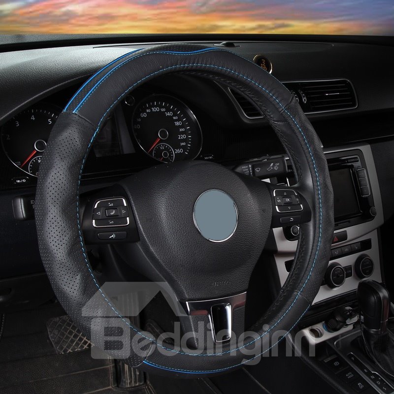 Simple Style Leather Color Block Steering Wheel Cover