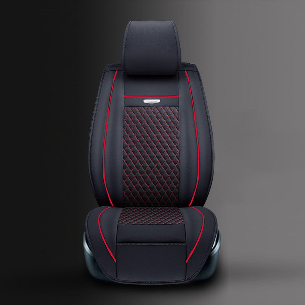 1 Uds Material de cuero Simple cómodo y resistente al desgaste clásico excelente estilo de negocios cubierta de asiento de coche Universal de un solo asiento delantero