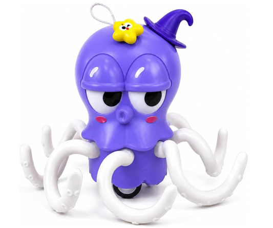 Sparktopus Dancing Octopus Baby Toy, Interactive Light-Up Musical Crawling Octopus Toy with Rotating Tentacles, Voice Record & Playback, Obstacle Avoidance, USB-C Rechargeable, Ages 3+