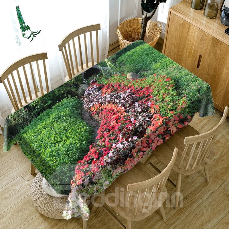 Waterproof European Style Printed Rectangle 3D Tablecloth