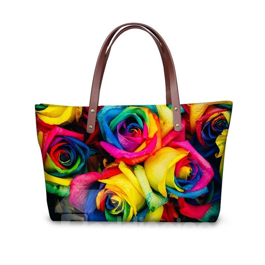 Bolso de hombro estampado 3D impermeable con estampado floral