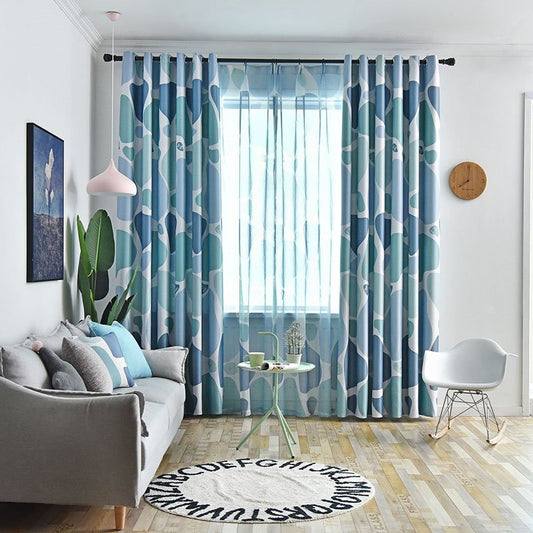 Modern Nordic Style Color Block Blackout Curtains for Living Room Bedroom No Pilling No Fading No off-lining Machine Wash Accepted