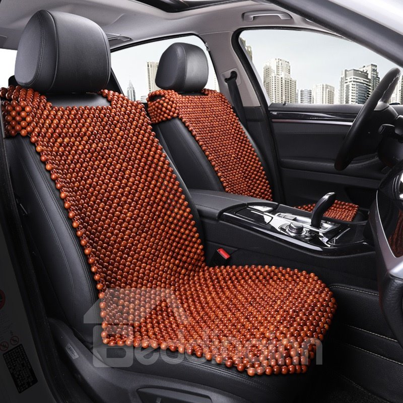 Funda de asiento de coche individual universal de bambú con patrón liso de estilo Simple, ajuste universal para Auto, camión, furgoneta, SUV 